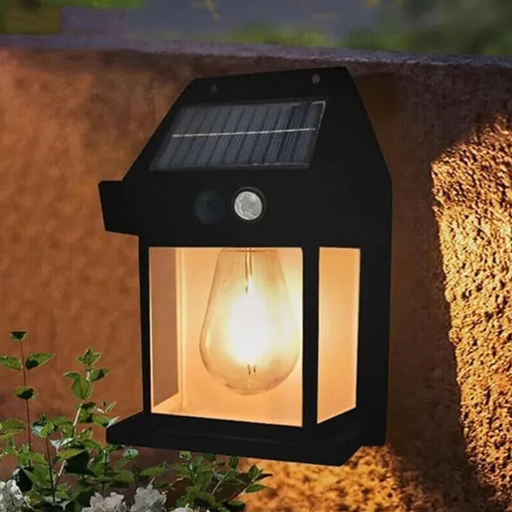 Outdoor Solar Wall Light with Motion Sensor Dusk to Dawn Waterproof Lantern