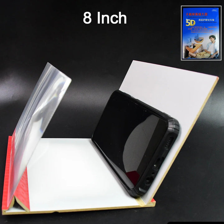 5D HD Mobile Phone Screen Magnifier 8 Inch Foldable Video Amplifier Stand